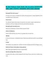 NJ Life Producer Exam Study Life Insurance QUESTIONS  AND 100% VERIFIED ANSWERS 2025/2026