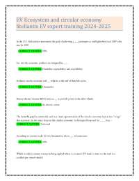 EV Ecosystem and circular economy Stellantis EV expert training 2024-2025