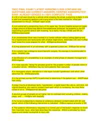 TNCC FINAL EXAM 7 LATEST VERSIONS 5 2024 CONTAINS 500 QUESTIONS AND CORRECT ANSWERS (VERIF