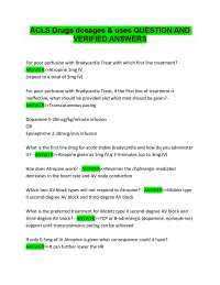 ACLS Drugs Dosages EXAM  QUESTIONS WITH VERIFIED ANSWERS