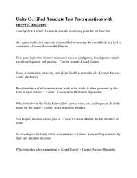 Unity Certified Associate Test Prep questions with correct answers