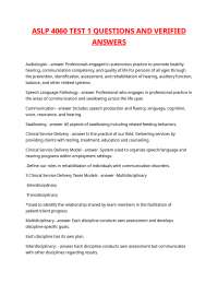 ASLP 4060 TEST 1 QUESTIONS AND VERIFIED ANSWERS.