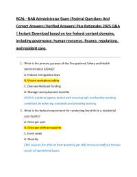 RCAL - NAB Administrator Exam (Federal Questions And  Correct Answers (Verified Answers) P