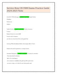Service-Now CIS VRM Exams Practice Guide 2024-2025 Tests