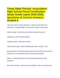 Texas State Florists' Association High School Floral Certification Study Guide Latest 2025