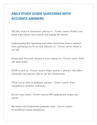 AMLS STUDY GUIDE QUESTIONS WITH ACCURATE ANSWERS