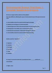 Environmental Science Final Exam 1: Complete Questions & Answers Answers.