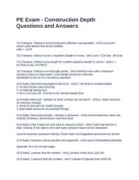 PE Exam - Construction Depth Questions and Answers