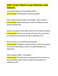 SAFe Scrum Master Exam Questions And Answers