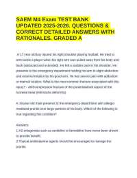 SAEM M4 Exam TEST BANK UPDATED 2025-2026. QUESTIONS & CORRECT DETAILED ANSWERS. GRADED A
