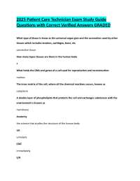 2025 Patient Care Technician Exam Study Guide  Questions with Correct Verified Answers GRA