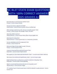 NC BLET STATE EXAM QUESTIONS WITH 100% CORRECT ANSWERS 2025 GRADED A+