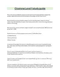 Cicerone Level 1 study guide