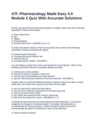 ATI: Pharmacology Made Easy 4.0 Module 2 Quiz With Accurate Solutions