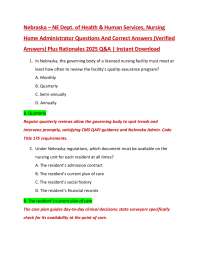 Nebraska – NE Dept. of Health & Human Services, Nursing  Home Administrator Questions And