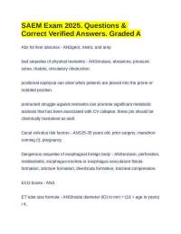 SAEM Exam 2025. Questions & Correct Verified Answers. Graded A