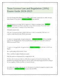 Texas License Law and Regulation (20%) Exams Guide 2024-2025