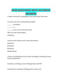 D430 QUESTIONS WITH ACCURATE ANSWERS