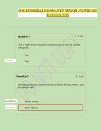 PSYC 140 MODULE 6 EXAM LATEST VERSION UPDATED AND  REVISED IN 2025