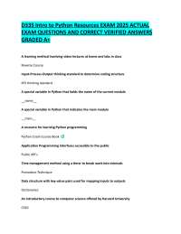 D335 Intro to Python Resources EXAM 2025 ACTUAL  EXAM QUESTIONS AND CORRECT VERIFIED ANSWE