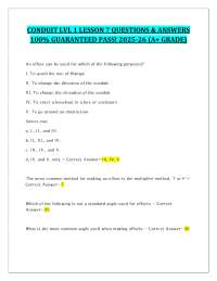 CONDUIT LVL 1 LESSON 7 QUESTIONS & ANSWERS  100% GUARANTEED PASS! 2025-26 (A+ GRADE)