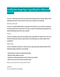 2025 Concept-Based Assessment Test Level 3 Actual  Exams Questions with 100% Correct Verif