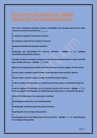 Environmental Science B: Master Review for the Cumulative Exam Exam.