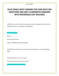 ECCO EXAM LATEST VERSION THIS YEAR WITH 350 QUESTIONS AND WELL ELABORATED ANSWERS JUST REL