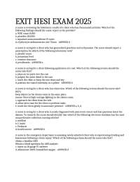 EXIT HESI EXAM 2025 QUESTIONS AND VERIFIED ANSWERS