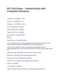 PE Civil Exam – Geotechnical with Complete Solutions