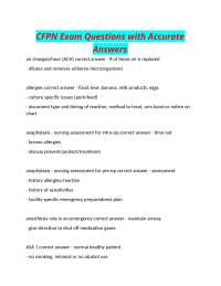 CFPN Exam Questions with Accurate Answers