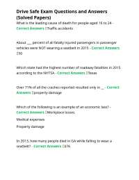 Drive Safe Exam Questions and Answers (Solved Papers)
