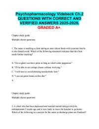 Psychopharmacology Videbeck Ch.2  QUESTIONS WITH CORRECT AND  VERIFIED ANSWERS 2025-2026.