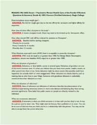NU665C/ NU 665C Exam 1 (Latest 2025/ 2026 Update) Psychiatric Mental Health Care of the Fa