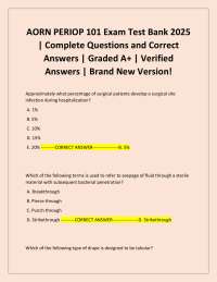AORN PERIOP 101 Exam Test Bank 2025 | Complete Questions and Correct Answers | Graded A+