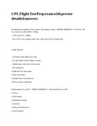 CPL Flight Test Prep exam with precise detailed answers