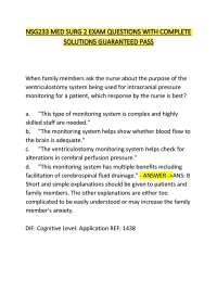NSG233 MED SURG 2 EXAM QUESTIONS WITH COMPLETE  SOLUTIONS GUARANTEED PASS