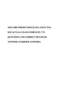 APEA PRE PREDICTOR EXAM LATEST 2024-2025 ACTUAL EXAM COMPLETE 1770 QUESTIONS AND CORRECT D
