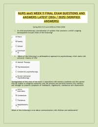 NURS 6645 WEEK 11 FINAL EXAM QUESTIONS AND  ANSWERS LATEST