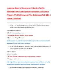 Louisiana Board of Examiners of Nursing Facility  Administrators licensing exam Questions