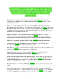 ASCP EXAM PAPER  QUESTIONS WITH CORRECT ANSWERS