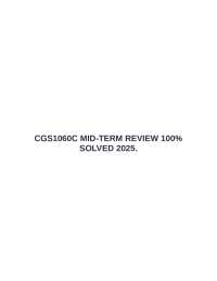 CGS1060C MID-TERM REVIEW 100% SOLVED 2025.