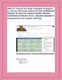 Week #7 i-Human Case Study: Evaluation of Dyspnea in a 60-Year-Old Female Patient/ ACTUAL