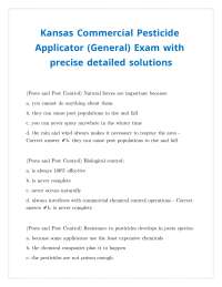 Kansas Commercial Pesticide Applicator (General) Exam with precise detailed solutions
