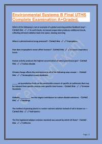 Environmental Systems B Final UTHS Complete Examination A+Graded.