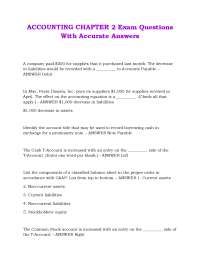 ACCOUNTING CHAPTER 2 Exam Questions With Accurate Answers
