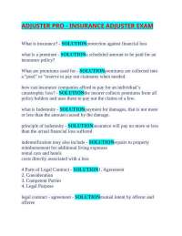 ADJUSTER PRO - INSURANCE ADJUSTER EXAM