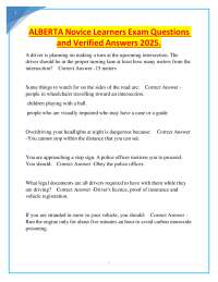 ALBERTA Novice Learners Exam Questions and Verified Answers