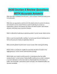 D430 Section 6 Review Questions WITH Accurate Answers