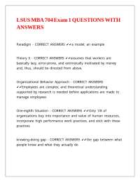 LSUS MBA 704 Exam 1 QUESTIONS WITH ANSWERS